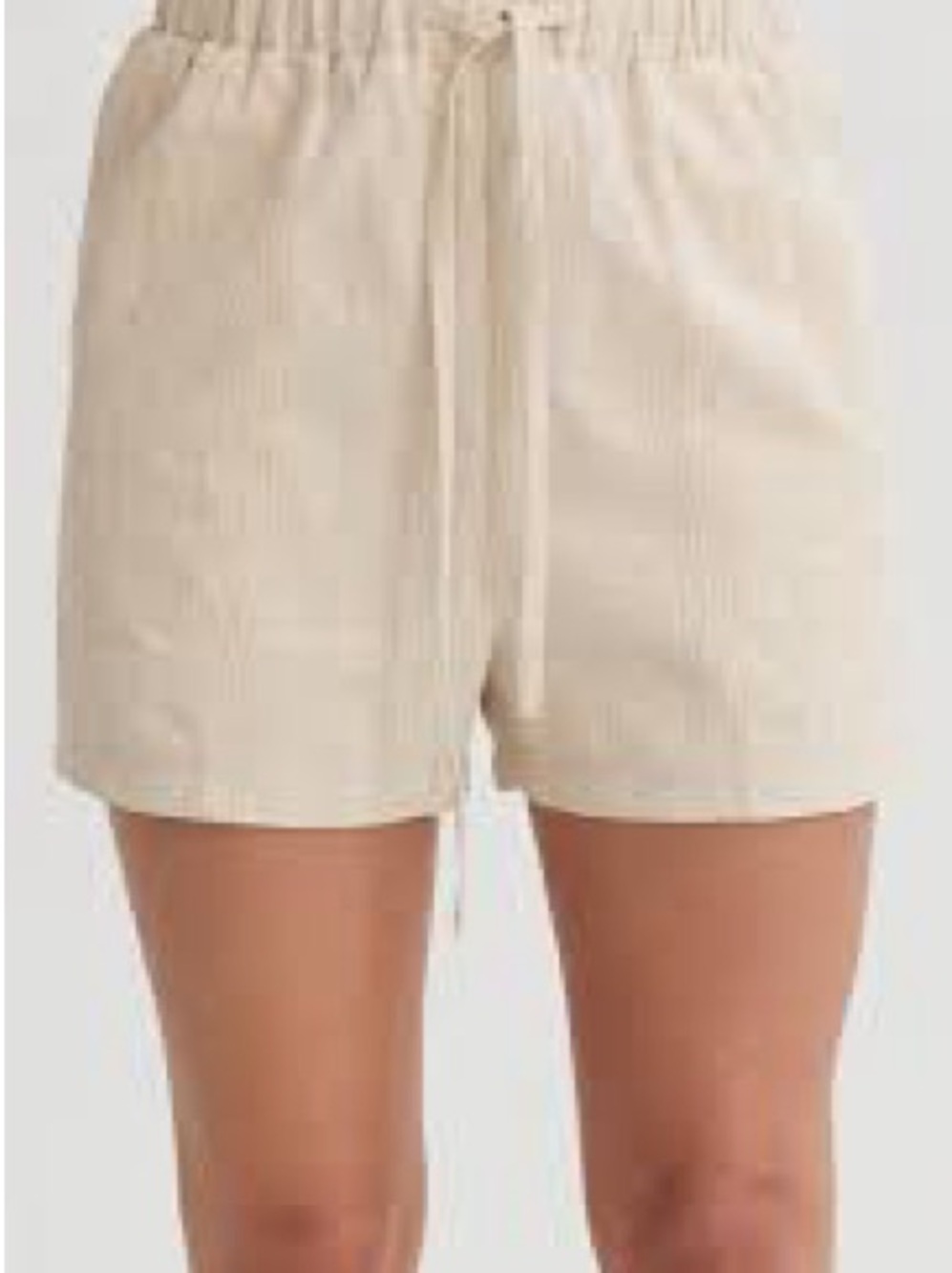 Women's Drawstring  Shorts in Cream